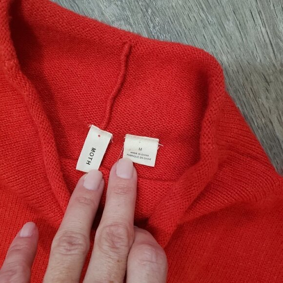 Moth Anthropologie Red Tunic Sweater Sz M - Picture 5 of 8
